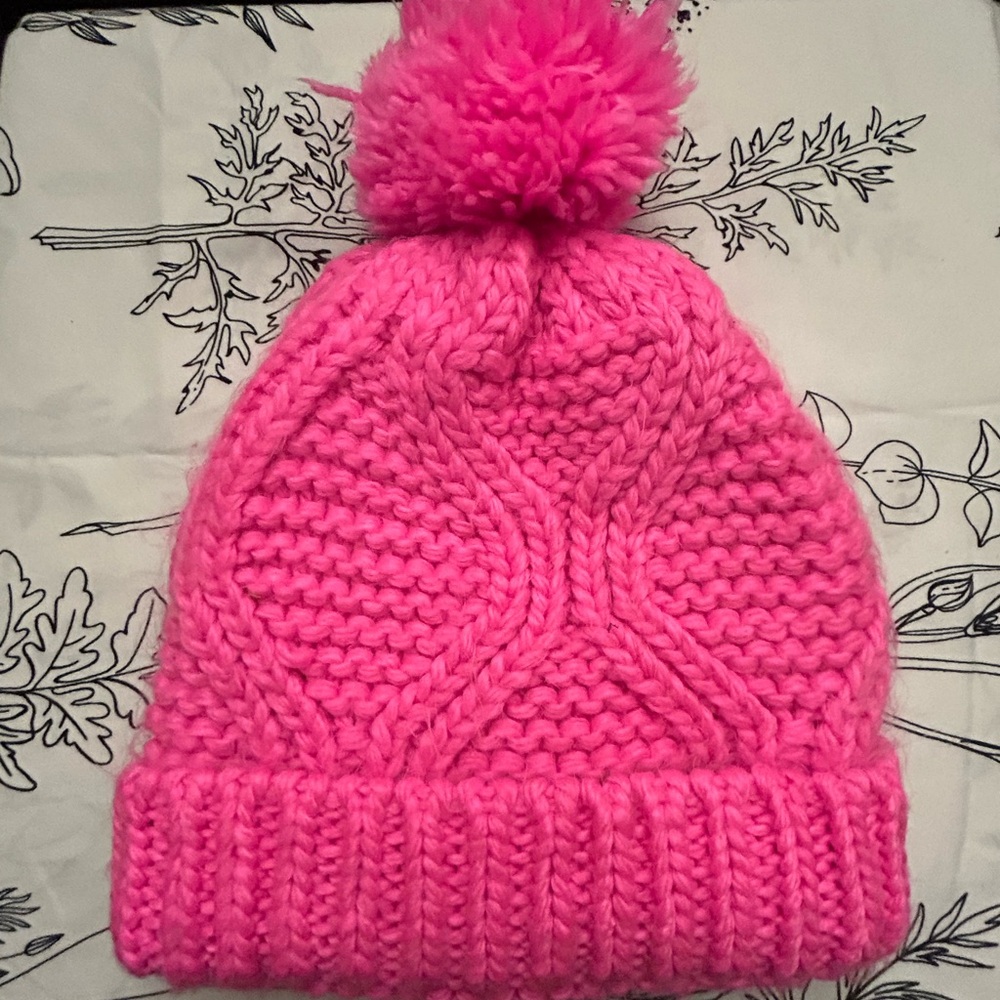 Pink eUty Knitted Pom-Pom Beanie